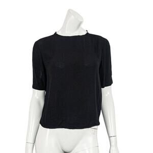 A.L.C. Women's Black Stills Top with white panel back keyhole Small